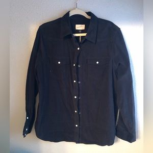Never worn charcoal corduroy shirt with pearl buttons